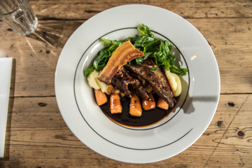 Pub eating out english calves liver main course