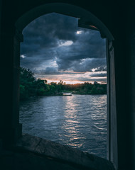 Sunset over the river