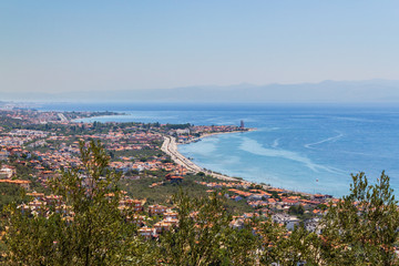 North aegean sea Edremit gulf. Summer day view from Adatepe Village, Canakkale, Turkey