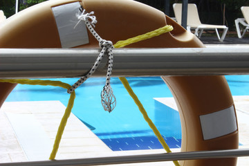 life buoy by a pool