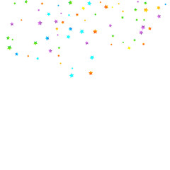 Rainbow Festive Confetti. Carnival Star Falling.