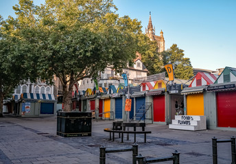The front of the outdoor market in the city of Norwich
