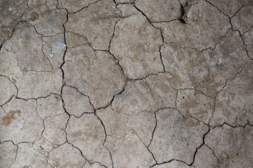 Dry cracked earth ground texture. No watering desert