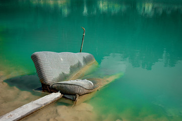 Sofa in water