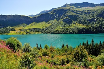 Roselend lake in Savoie, France