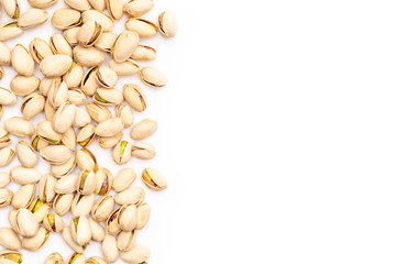 Isolated pistachio on white background.