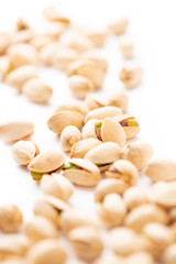 Isolated pistachio on white background.