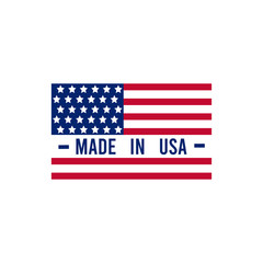 Made in USA label. American banner template. Vector illustration
