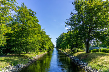 Fototapeta na wymiar The canal in Karljohansvern, Horten, Norway.