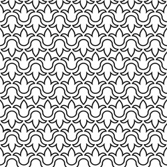 Tulip floral black and white seamless pattern vector