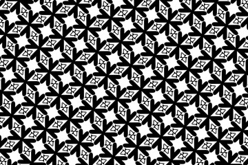 Ornament with elements of black and white colors.