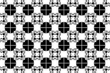 Ornament with elements of black and white colors.