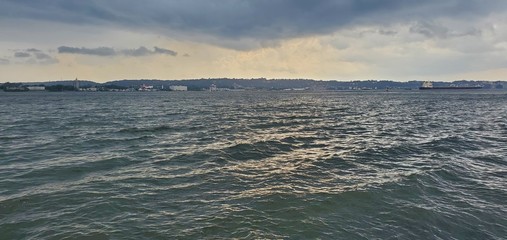 aerial view of the sea
