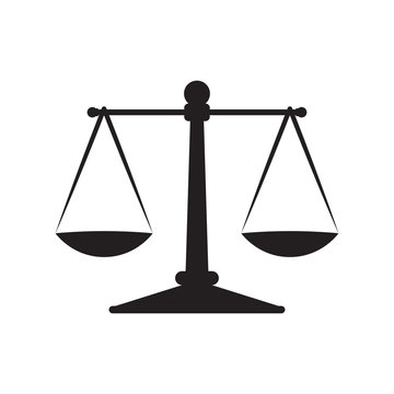 Scales justice icon isolated on white background.