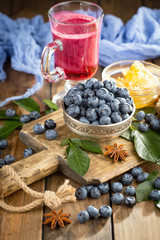 Berries from the garden, in summer on an old background.