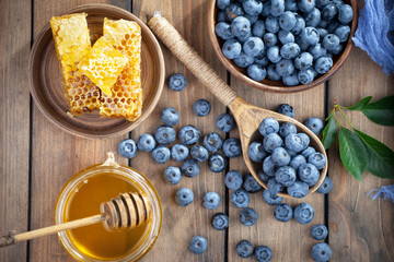 Berries from the garden, in summer on an old background.