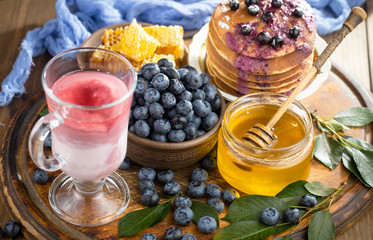 Berries from the garden, in summer on an old background.