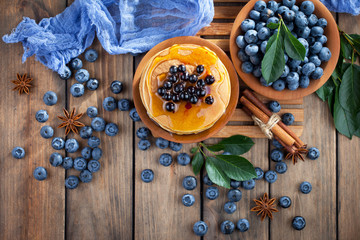 Healthy breakfast on an old background