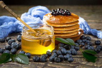 Healthy breakfast on an old background