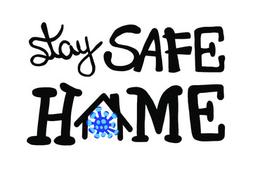stay home sign, social isolation due to covid-19 pandemic caused by coronavirus, isolated on white background, vector illustration