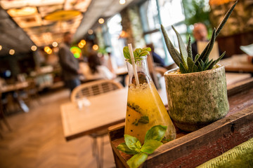 herbal science cocktail in test tube beaker 