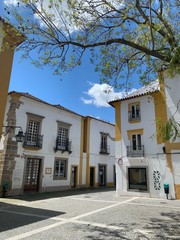 Street view of the Historic Centre of Evora, Portugal. Evora is a UNESCO World Heritage Site.