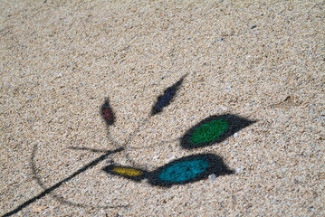 Projection of a structure on the sand