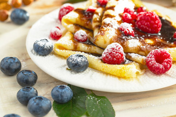 Healthy breakfast on an old background