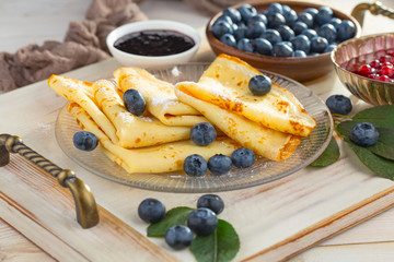 Healthy breakfast on an old background