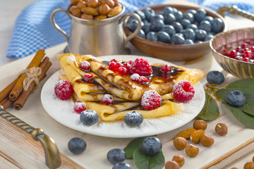 Healthy breakfast on an old background