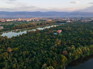 Fototapeta premium Maritsa River passing near the city of Plovdiv, Bulgaria