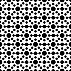 Circles, elements seamless pattern. Dots, shapes wallpaper. Geometrical print. Dot figures, forms ornament. Geometric background. Abstract digital paper, folk design, ethnic textile print. Vector.