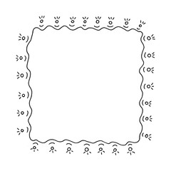 Hand-drawn sketch frames in doodle style.