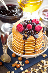 Healthy breakfast on an old background. The concept of tasty and healthy food.