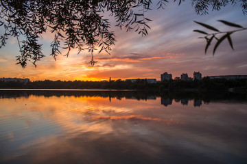 Obraz premium Sunset on the lake