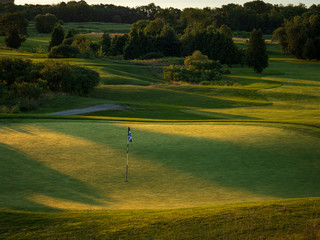 sunrise over golf course