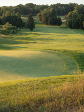 sunrise over golf course