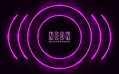 Abstract luminous neon frame background  with blue color light effect. Vector light illustration on dark concept can use for music cover poster, flyer, frame banner promotion,