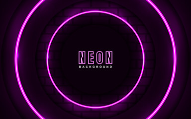 Abstract luminous neon frame background  with blue color light effect. Vector light illustration on dark concept can use for music cover poster, flyer, frame banner promotion,