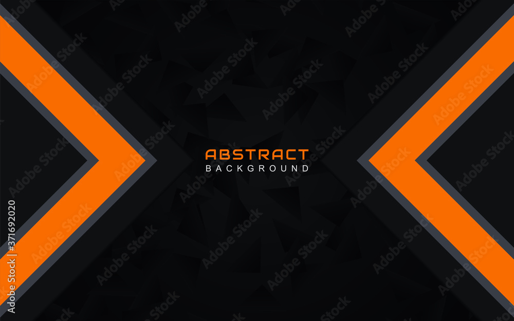 Poster minimal geometric abstract background with orange stripe color on dark. simple and modern vector ill