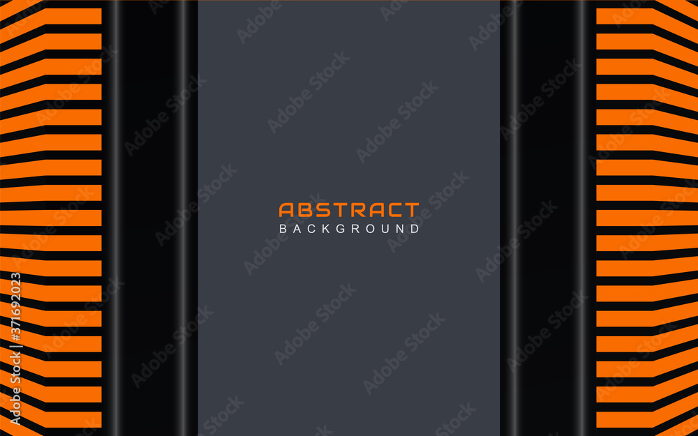 Poster minimal geometric abstract background with orange stripe color on dark. simple and modern vector ill