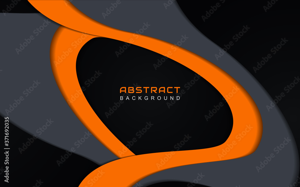 Poster minimal geometric abstract background with orange stripe color on dark. simple and modern vector ill