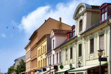 Obraz premium Beautiful facades of ancient buildings in the old town of Potsdam, Germany