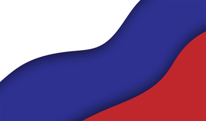 Naklejka premium Illustration in paper cut style russian flag, eps 10