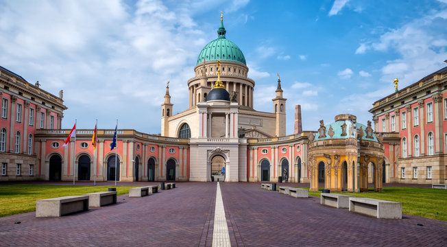 St. Nicholas' Church and the Landtag (Parliament) of Brandenburg in Potsdam, Germany.