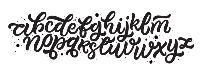 Vector hand drawn alphabet. Brush painted letters. Handwritten script alphabet. Hand lettering and custom typography for your designs: logo, for posters, invitations, cards, etc. Vector type. © Very Well Studio