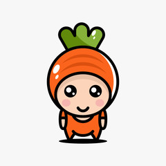 Cute Carrot Mascot Vector Design