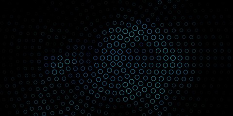 Dark BLUE vector template with circles. Colorful illustration with gradient dots in nature style. Design for your commercials.
