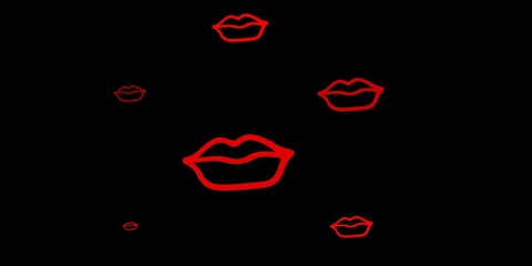 Dark Red vector background with woman symbols.