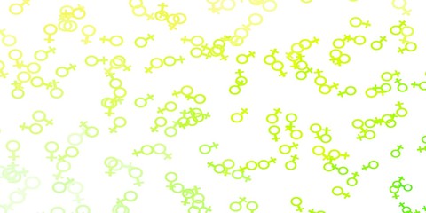 Light Green, Red vector backdrop with woman's power symbols.